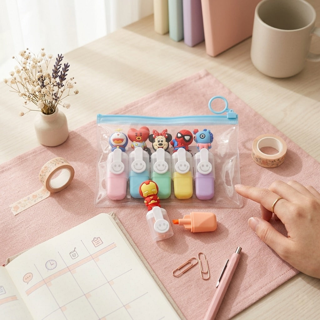 Cute Characters Highlighter – Set Of 6