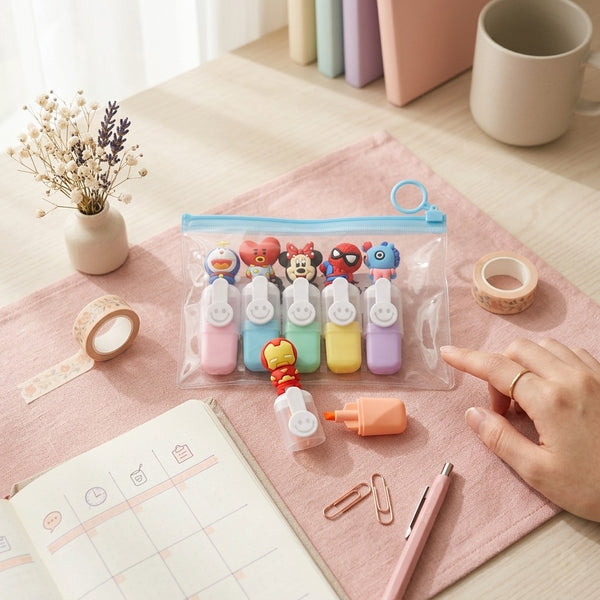 Cute Characters Highlighter – Set Of 6