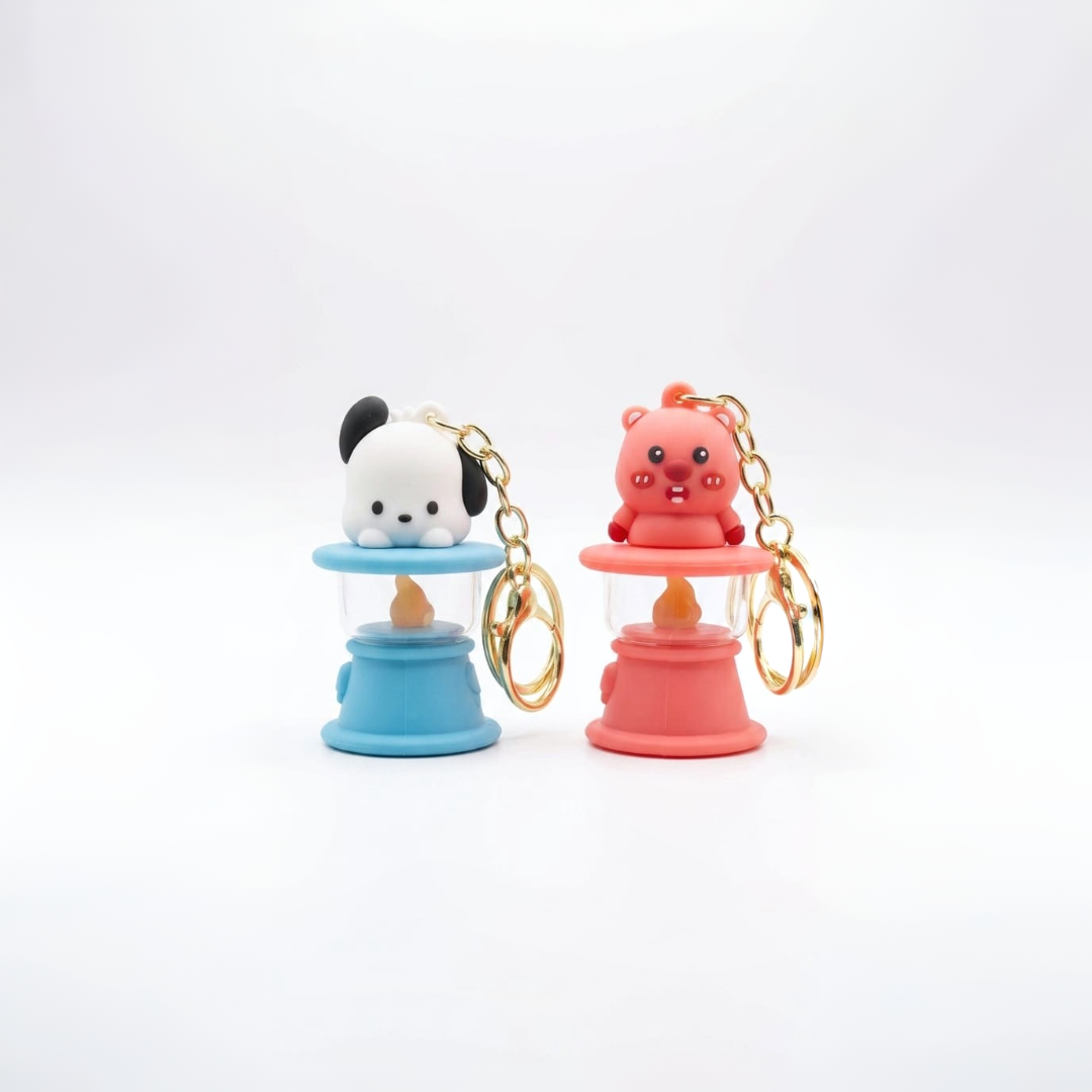 Mini Glow Lantern Keychain — Cute Character Bag Charm with LED Light