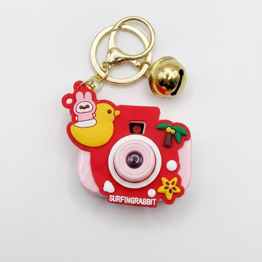 3-in-1 Camera Keychain with Image Projector — Kawaii Character Bag Charm