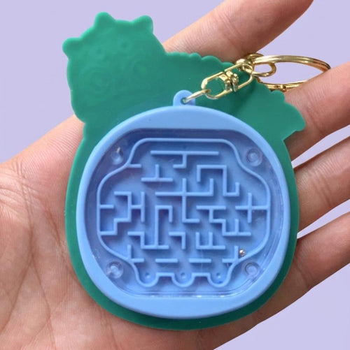 3-in-1 Mini Calculator & Maze Game Keychain — Kawaii Character Charm