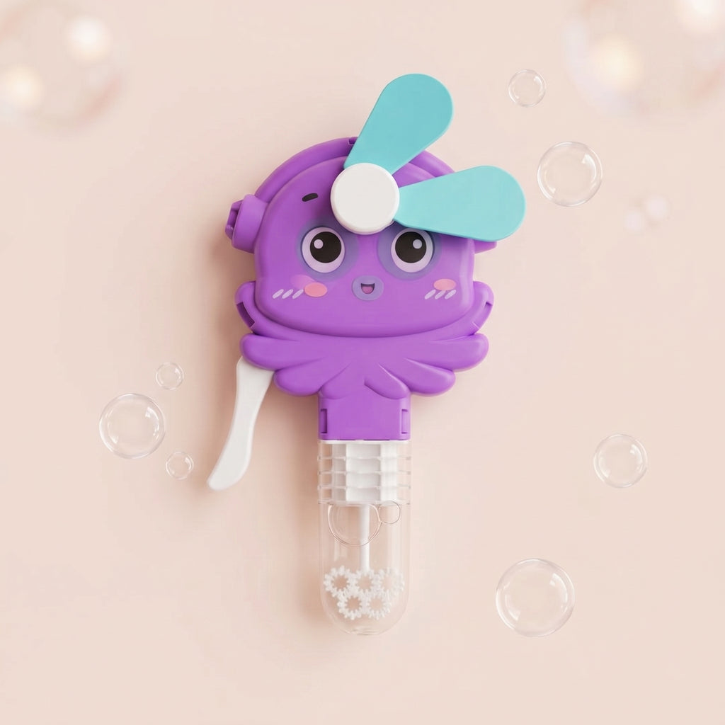 2-in-1 Animal Bubble Fan — Handheld Mini Fan & Bubble Blower for Kids